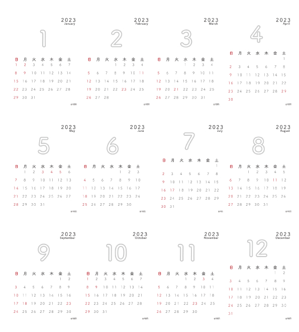 手づくりカレンダー2022
